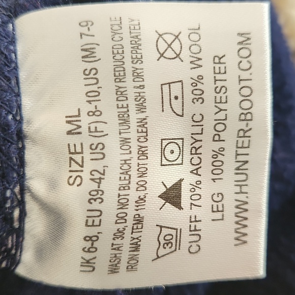 HUNTER boot socks womans size M/L (8-10 shoe size) - Picture 4 of 7